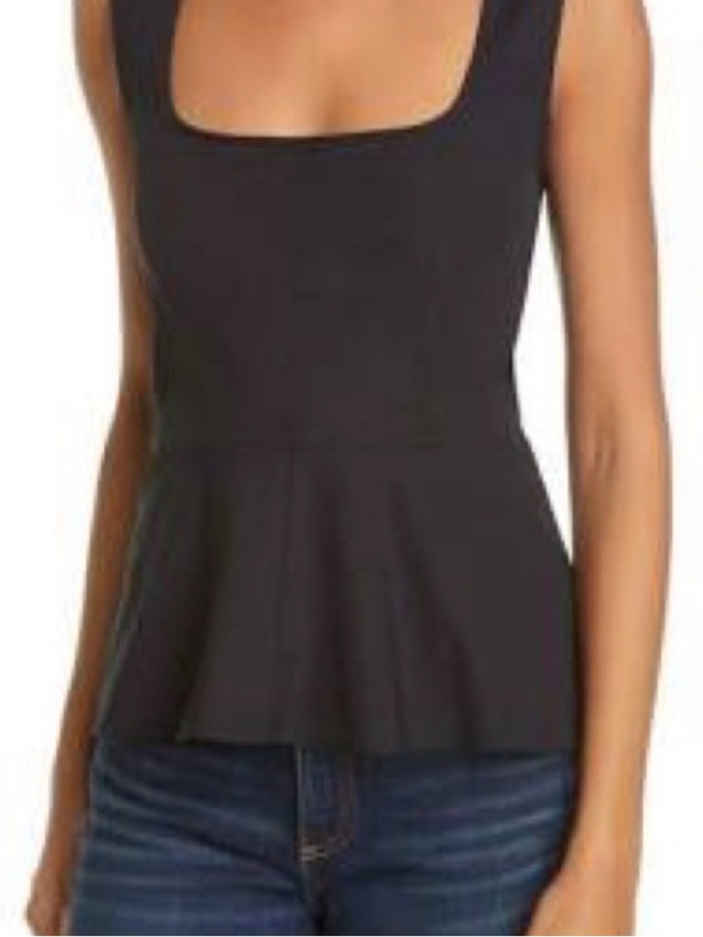 NWT Veronica Beard Basso Black Sleeveless Peplum Top - Picture 7 of 7